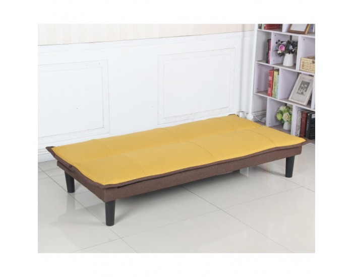 Rozkladacia pohovka Fila - žltá / hnedá