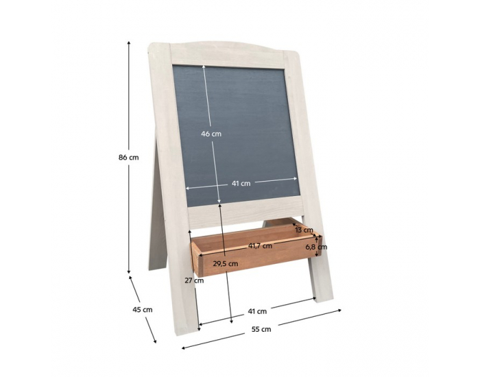 Detská tabuľa Finea - sivá / hnedá / čierna