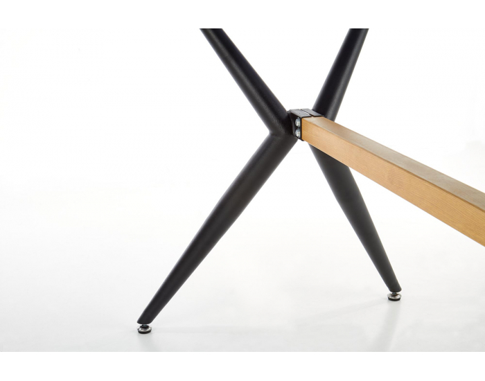 Sklenený jedálenský stôl Finley - čierna / dymová