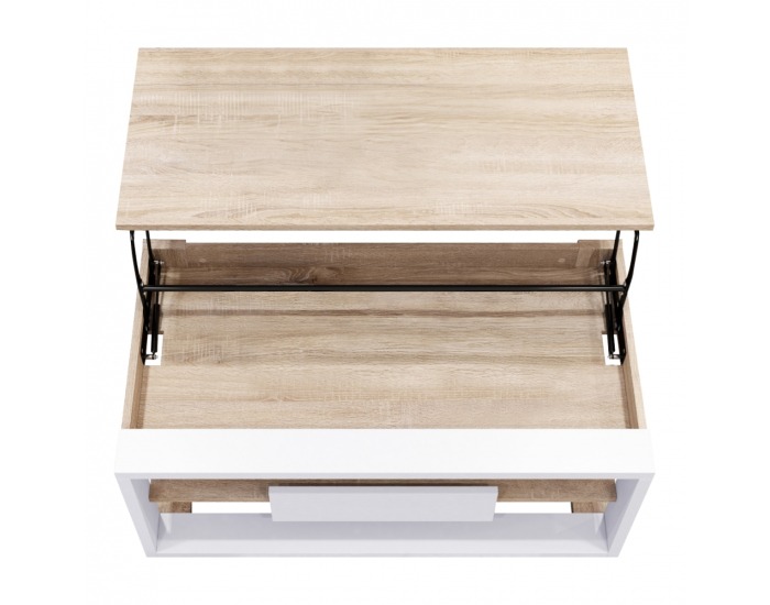 Konferenčný stolík Flame - dub sonoma / biela