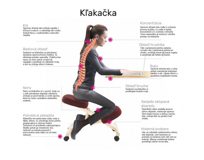 Ergonomická kľakačka Flonet - hnedá / buk