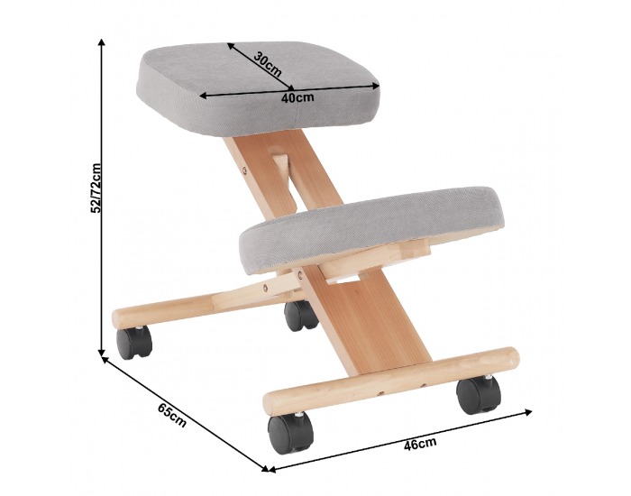 Ergonomická kľakačka Flonet - sivohnedá (taupe) / buk