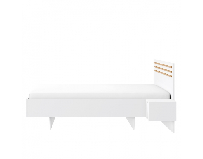 Posteľový rám s nočnými stolíkmi (2 ks) Florens 160 - biela / dub artisan