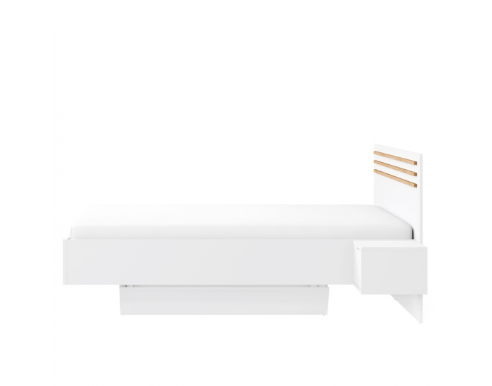 Posteľový rám s nočnými stolíkmi (2 ks) Florens 160 - biela / dub artisan