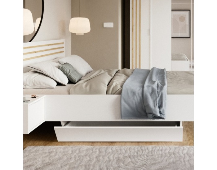 Úložný priestor k posteli (2 ks) Florens 160 - biela / dub artisan