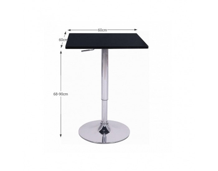 Barový stôl Florian - čierna / chróm
