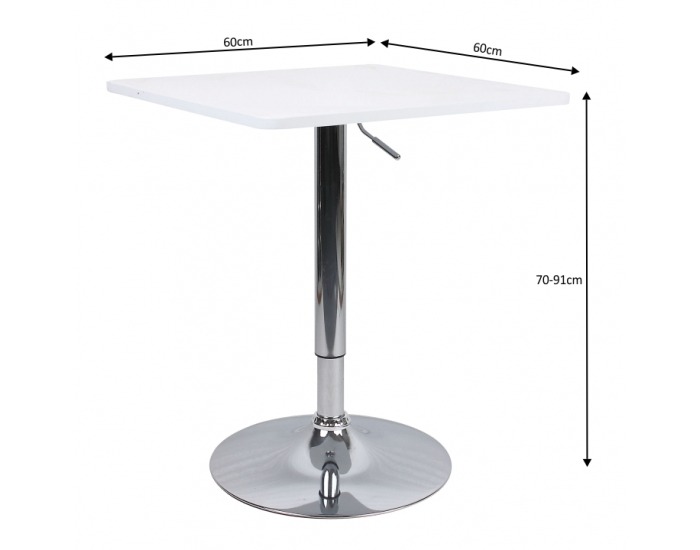 Barový stôl Florian New - biela / chróm