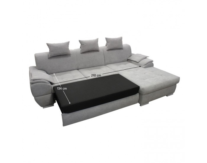 Rohová sedačka s rozkladom a úložným priestorom Flosy Roh P - sivá