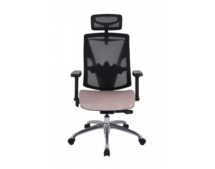 Kancelárska stolička s podrúčkami Forbes 4S Plus - béžová / čierna / chróm