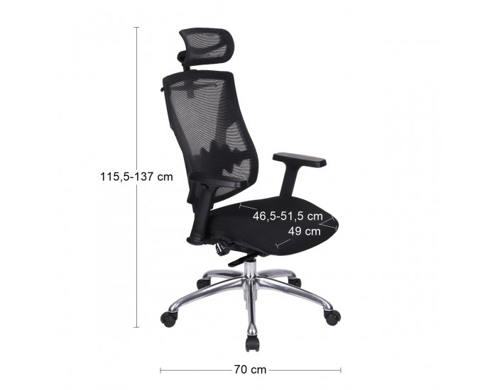 Kancelárska stolička s podrúčkami Forbes 4S Plus - čierna / chróm