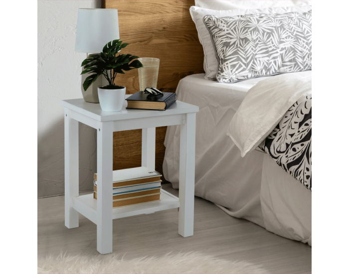 Nočný stolík Fosil - biela