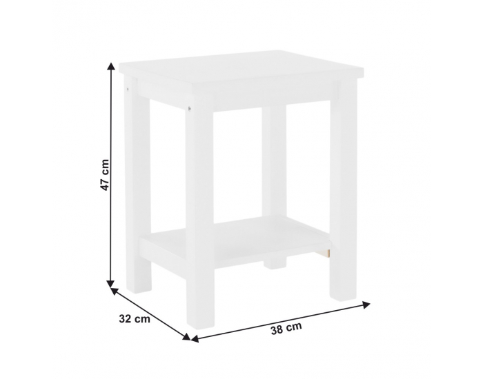 Nočný stolík Fosil - biela