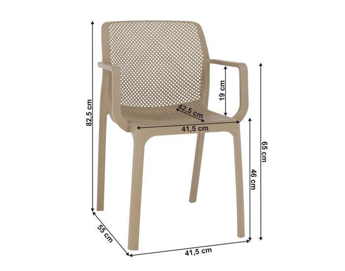 Záhradná stolička Frenia - sivohnedá (taupe)