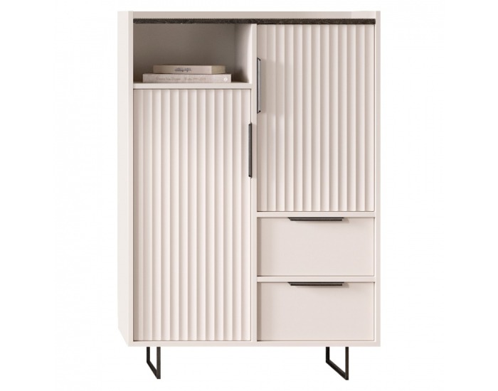 Dvojdverová komoda so zásuvkami Fresio 2D2S - kašmír / norkový gaštan