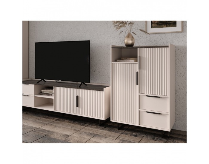 TV stolík Fresio 2D2S - kašmír / norkový gaštan