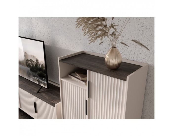 TV stolík Fresio 2D2S - kašmír / norkový gaštan