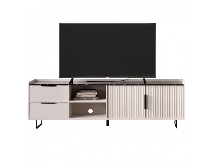 TV stolík Fresio 2D2S - kašmír / tmavý mramor