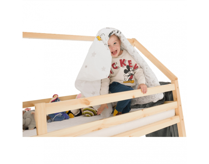 Poschodová posteľ s roštami Freya 90x200 cm - prírodná