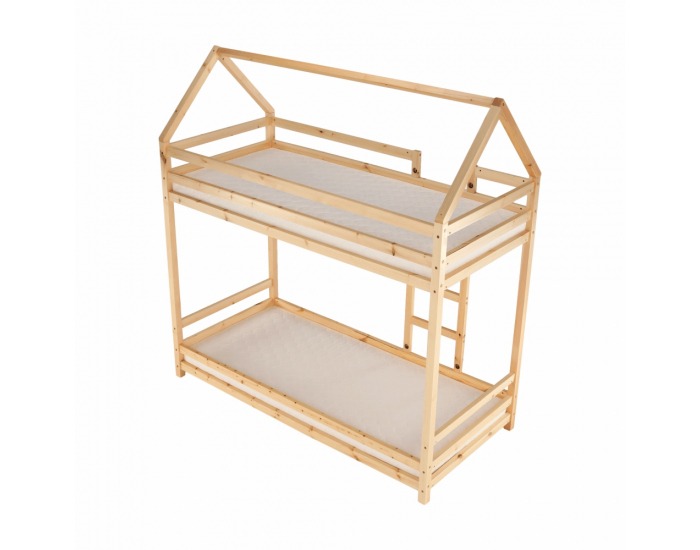 Poschodová posteľ s roštami Freya 90x200 cm - prírodná