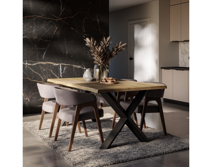 Jedálenský stôl Frida 180x100 cm - prírodná / čierna