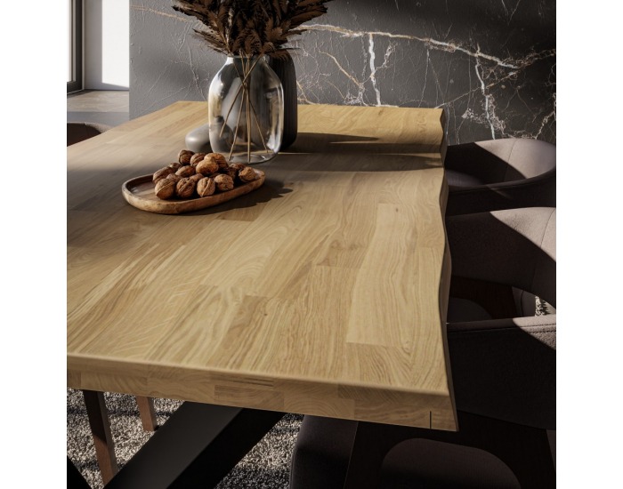 Jedálenský stôl Frida 180x100 cm - prírodná / čierna