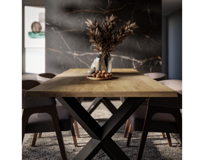 Jedálenský stôl Frida 180x100 cm - prírodná / čierna