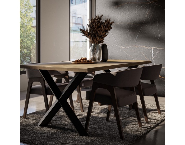 Jedálenský stôl Frida 180x100 cm - prírodná / čierna