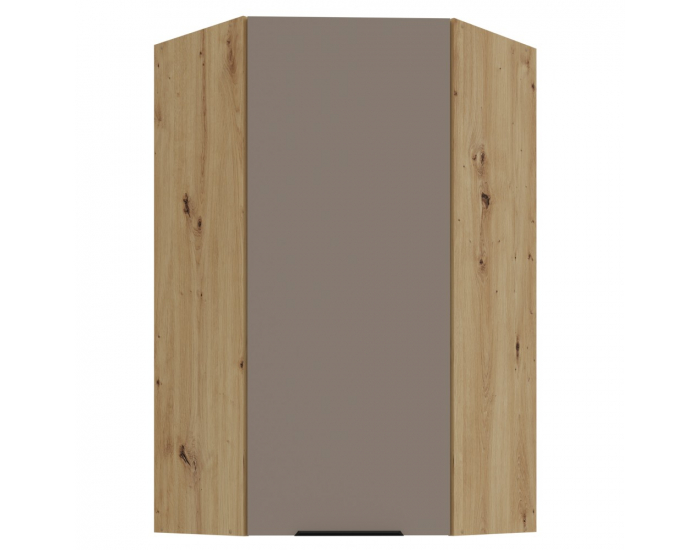 Horná rohová kuchynská skrinka Frisbo 60x60 GN-108 1F - sandgrau / dub artisan
