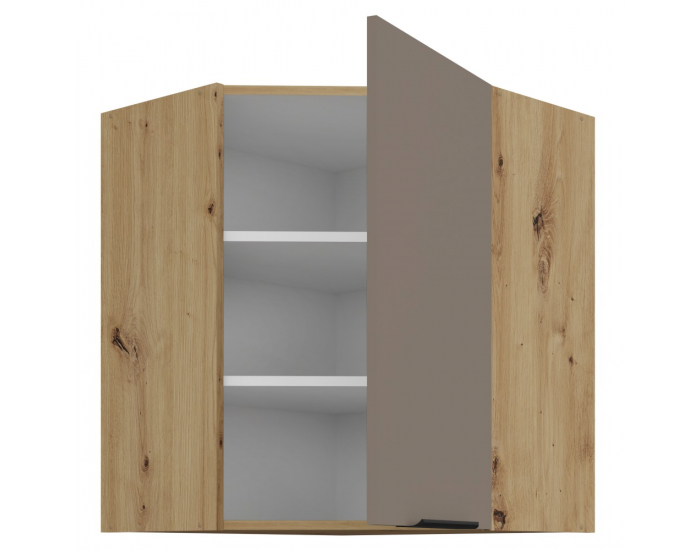 Horná rohová kuchynská skrinka Frisbo 60x60 GN-72 1F - sandgrau / dub artisan
