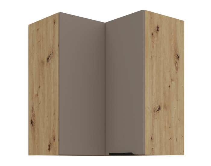 Horná rohová kuchynská skrinka Frisbo 60x60 GN-72 2F - sandgrau / dub artisan