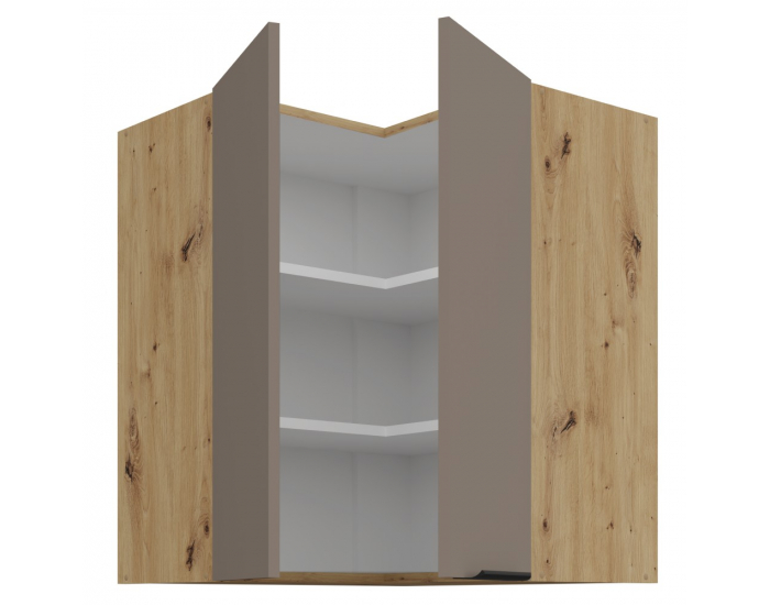 Horná rohová kuchynská skrinka Frisbo 60x60 GN-72 2F - sandgrau / dub artisan