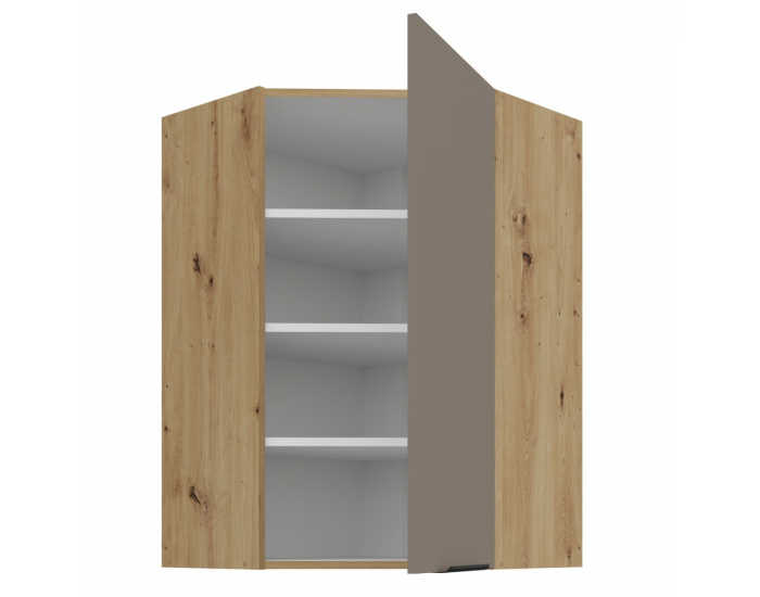 Horná rohová kuchynská skrinka Frisbo 60x60 GN-90 1F - sandgrau / dub artisan