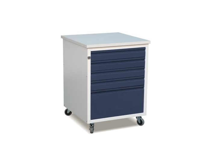 Mobilná dielenská skrinka na kolieskach FSPO1P/N - sivá / grafit