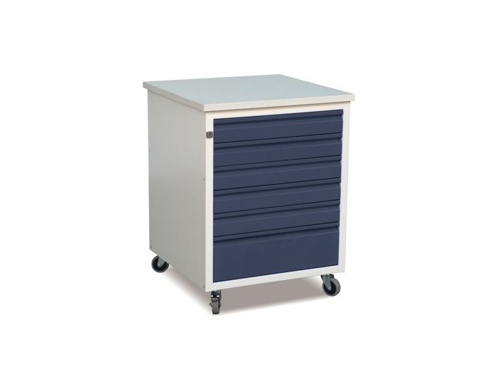 Mobilná dielenská skrinka na kolieskach FSPO1P/O - sivá / grafit