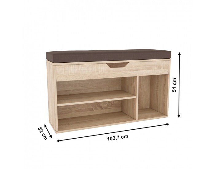 Botník s lavicou Fuddy - dub sonoma