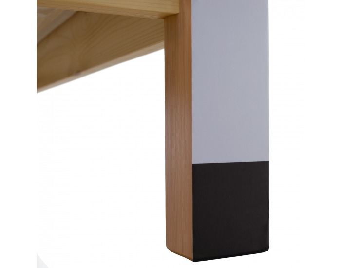 Montessori posteľ Futal 90x200 cm - prírodná / biela / čierna