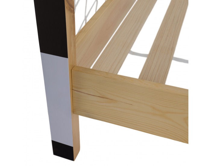 Montessori posteľ Futal 90x200 cm - prírodná / biela / čierna