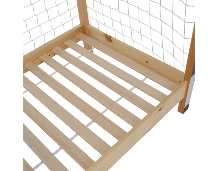 Montessori posteľ Futal 90x200 cm - prírodná / biela / čierna