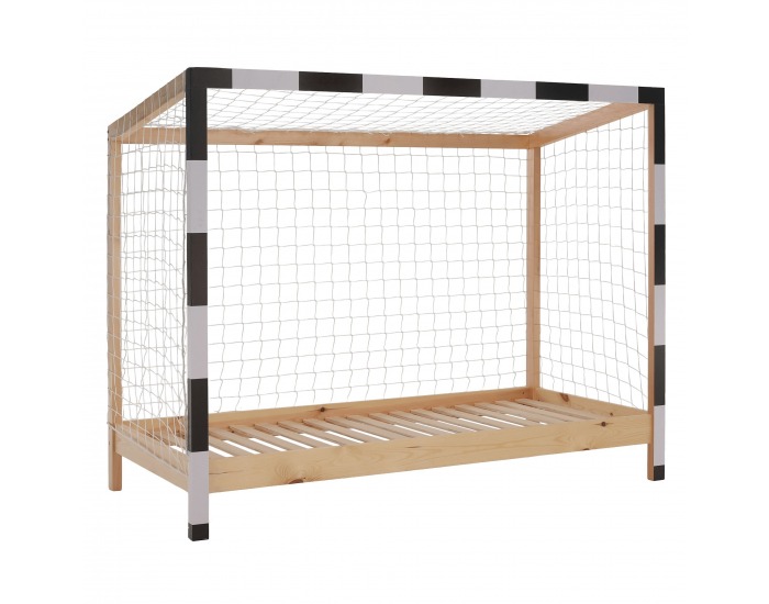 Montessori posteľ Futal 90x200 cm - prírodná / biela / čierna