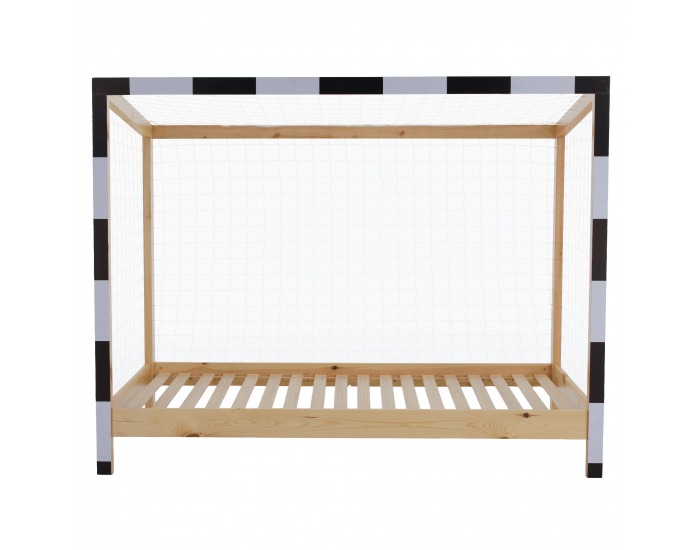 Montessori posteľ Futal 90x200 cm - prírodná / biela / čierna