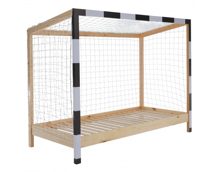 Montessori posteľ Futal 90x200 cm - prírodná / biela / čierna