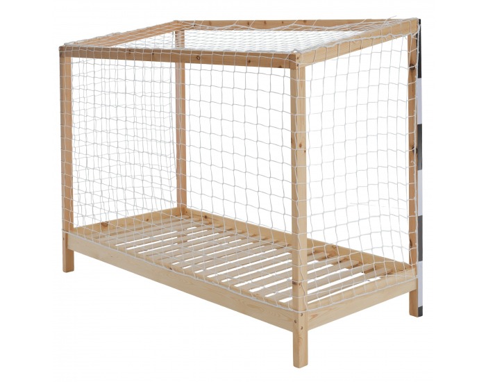 Montessori posteľ Futal 90x200 cm - prírodná / biela / čierna