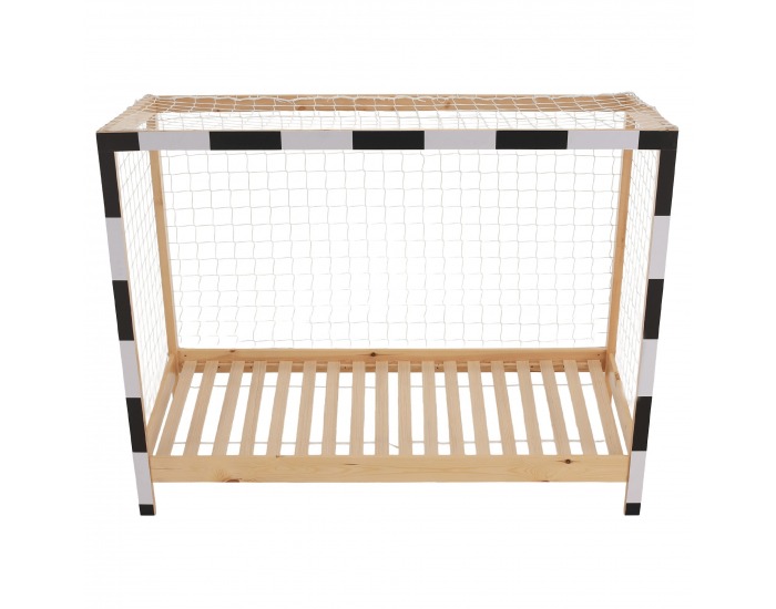 Montessori posteľ Futal 90x200 cm - prírodná / biela / čierna