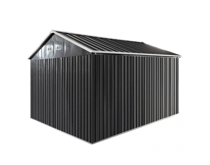 Plechový záhradný domček Gabko 360x310x250 cm - antracit / biela