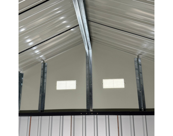 Plechový záhradný domček Gabko 360x310x250 cm - antracit / biela