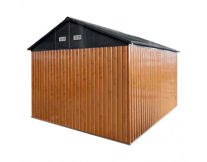 Plechový záhradný domček Gabko 360x310x250 cm - hnedá / antracit