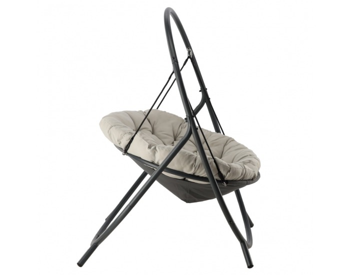 Závesné kreslo Gadil - sivá / béžová