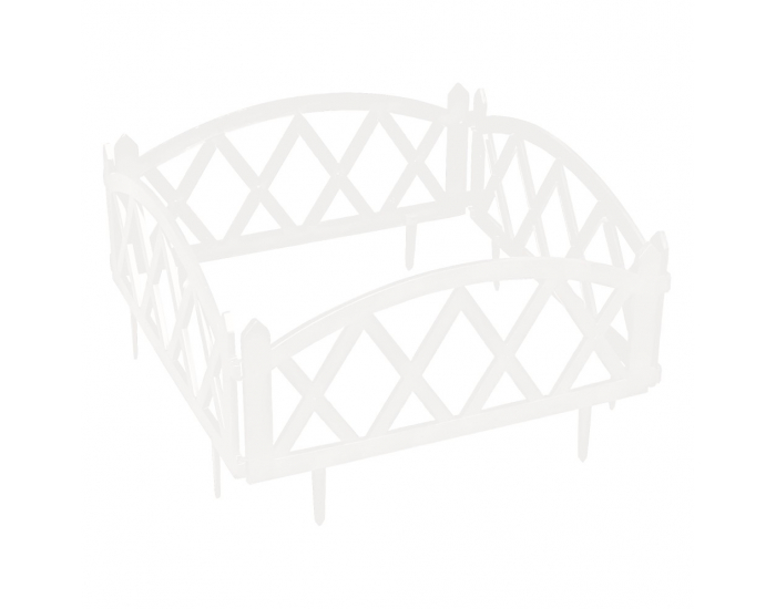 Obruba trávnika / záhradný plôtik (4 ks) Gafur - biela