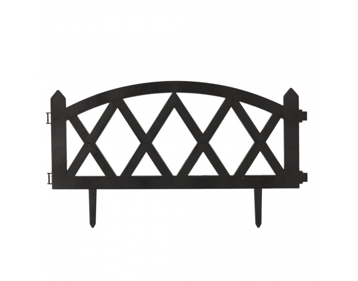 Obruba trávnika / záhradný plôtik (4 ks) Gafur - čierna