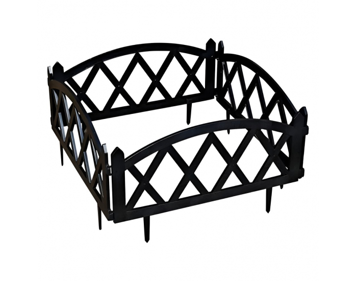 Obruba trávnika / záhradný plôtik (4 ks) Gafur - čierna